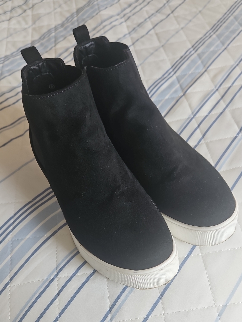 Black Slip-On Platform Sneaker Boot - Women's Casual Shoe Size 8